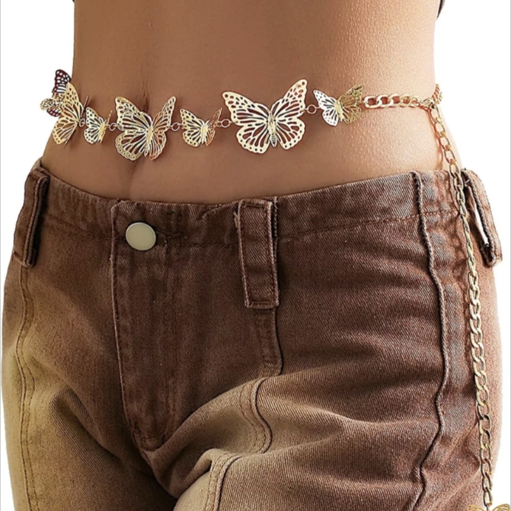 🦋Beautiful Belly Waist Chain Dancer - Butterflies Trendy Adjustable NWT